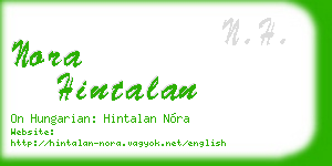 nora hintalan business card