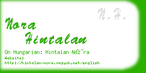 nora hintalan business card